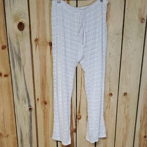 White Crocheted Cover-up Pants Size 1X Beachy Summer Cover Up